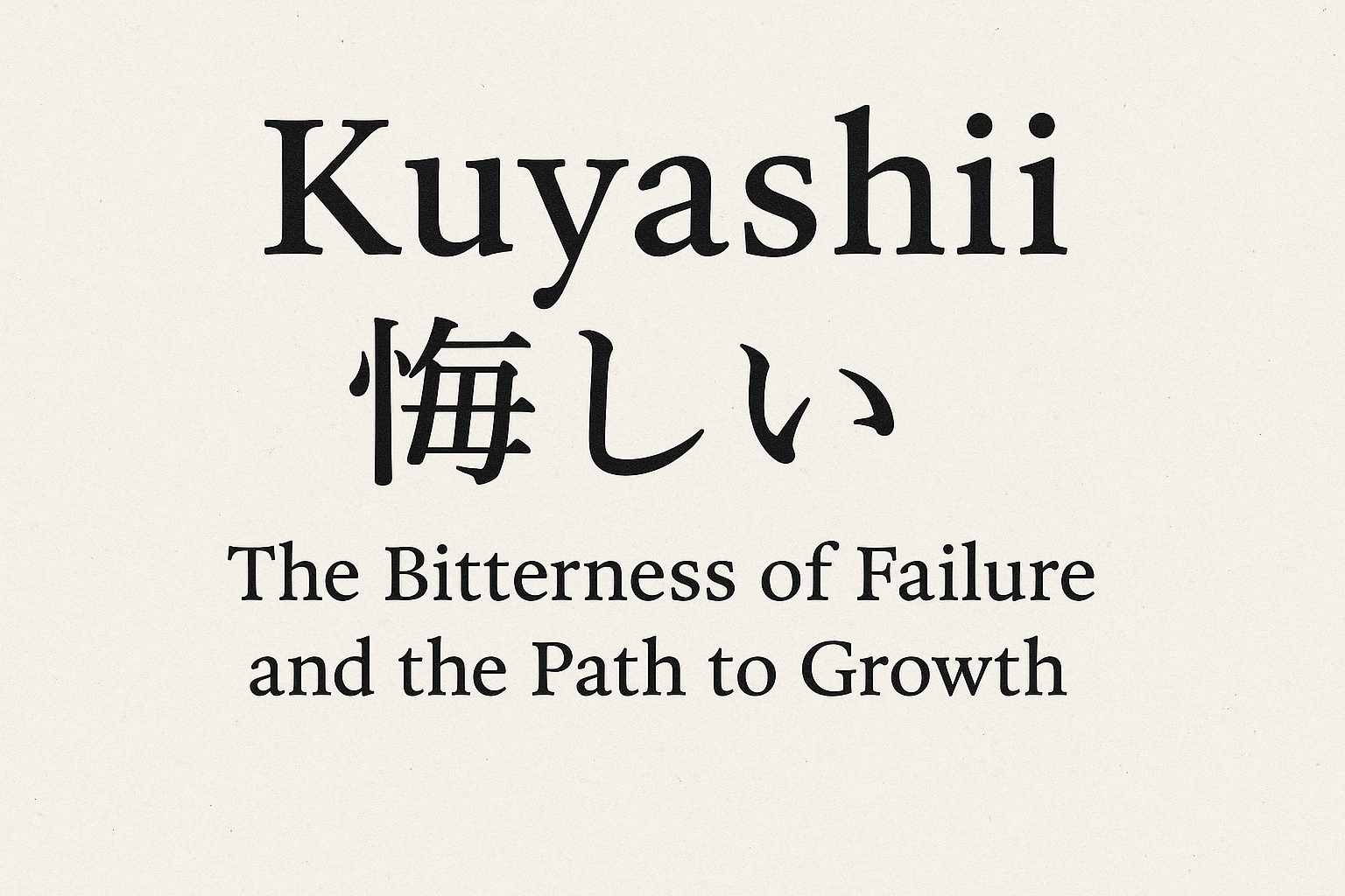 Kuyashii: The Bitterness of Failure and the Path to Growth